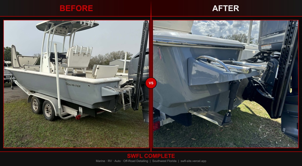 Dual Outboard Boat Detailing